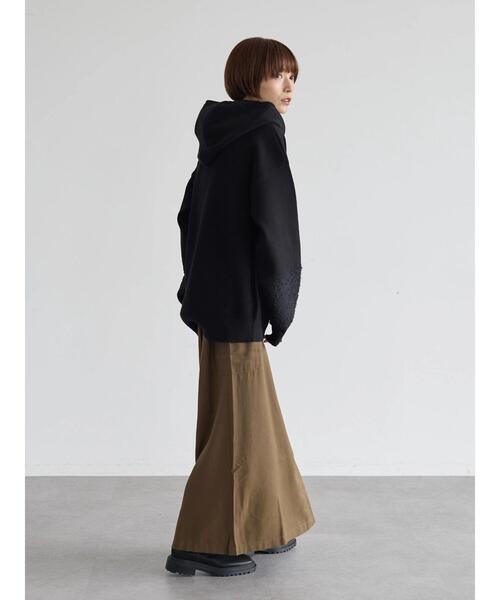 rem closet（レムクローゼット）の「ラグジャガード切替えニットパーカー（ニット/セーター・レディース・アイボリー/グレイッシュベージュ/ブラック・FREE）」の11枚目の写真