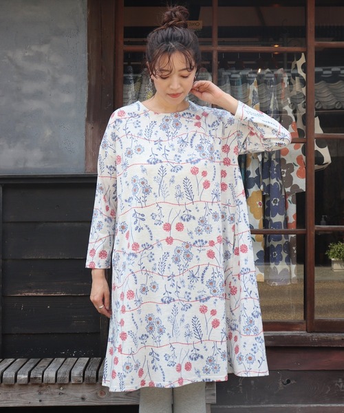 Barndoor 北欧風 ボタニカル フレアー ワンピース ワンピース Barndoor バーンドア のファッション通販 Zozotown