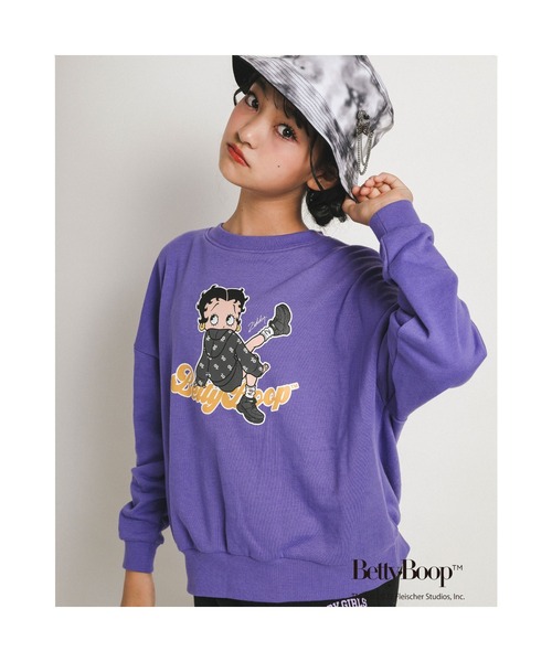 ZIDDY(ジディ)の「ZIDDY/【ベティーちゃん×ZIDDYコラボアイテム】前面プリントゆるシルエットドロップショルダートレーナー(130