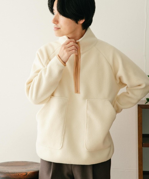 ITEMS URBANRESEARCH(アイテムズ アーバンリサーチ)の「フリース ハーフZIPハイネックプルオーバー(その他トップス・メンズ・ブラック/オフホワイト/グリーン・MEDIUM/LARGE)」の10枚目の写真