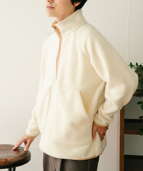 ITEMS URBANRESEARCH(アイテムズ アーバンリサーチ)の「フリース ハーフZIPハイネックプルオーバー(その他トップス・メンズ・ブラック/オフホワイト/グリーン・MEDIUM/LARGE)」の12枚目の写真