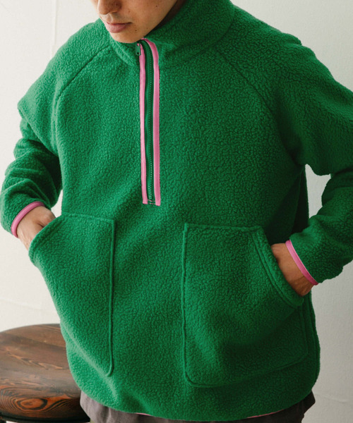 ITEMS URBANRESEARCH(アイテムズ アーバンリサーチ)の「フリース ハーフZIPハイネックプルオーバー(その他トップス・メンズ・ブラック/オフホワイト/グリーン・MEDIUM/LARGE)」の5枚目の写真