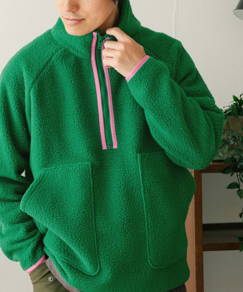 ITEMS URBANRESEARCH(アイテムズ アーバンリサーチ)の「フリース ハーフZIPハイネックプルオーバー(その他トップス・メンズ・ブラック/オフホワイト/グリーン・MEDIUM/LARGE)」の6枚目の写真
