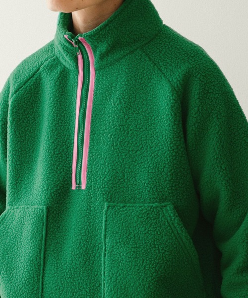 ITEMS URBANRESEARCH(アイテムズ アーバンリサーチ)の「フリース ハーフZIPハイネックプルオーバー(その他トップス・メンズ・ブラック/オフホワイト/グリーン・MEDIUM/LARGE)」の7枚目の写真