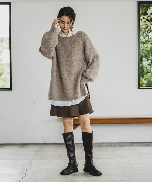 LEPSIM（レプシィム）の「5ゲージモヘヤコンボートネックニットプルオーバー　176586（ニット/セーター・レディース・ライトブルー/ピンク/モカ・FREE）」の19枚目の写真