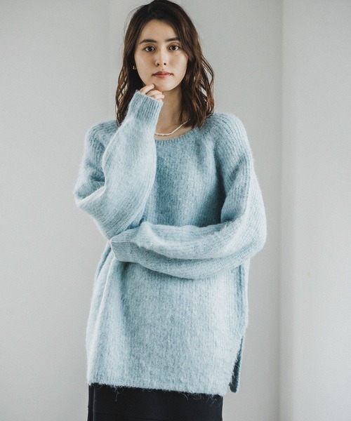 LEPSIM（レプシィム）の「5ゲージモヘヤコンボートネックニットプルオーバー　176586（ニット/セーター・レディース・ライトブルー/ピンク/モカ・FREE）」の22枚目の写真
