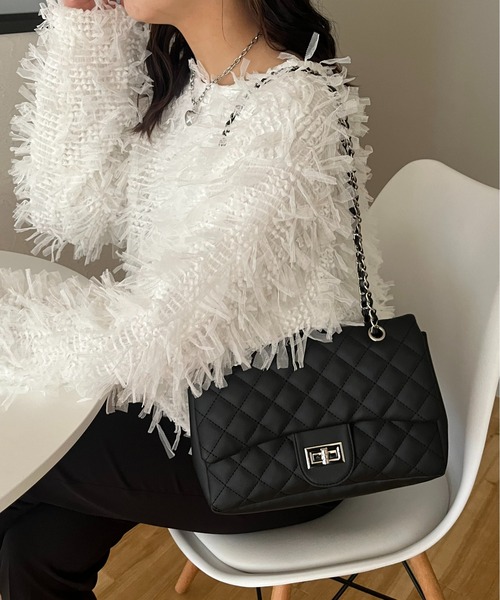 prose verse（プロズヴェール）の「2wayキルティングショルダーバッグ（ショルダーバッグ・レディース・アイボリー/ブラック/ベージュ/ピンク/ブラック系その他/ブルー系その他・ﾌﾘ-）」の4枚目の写真