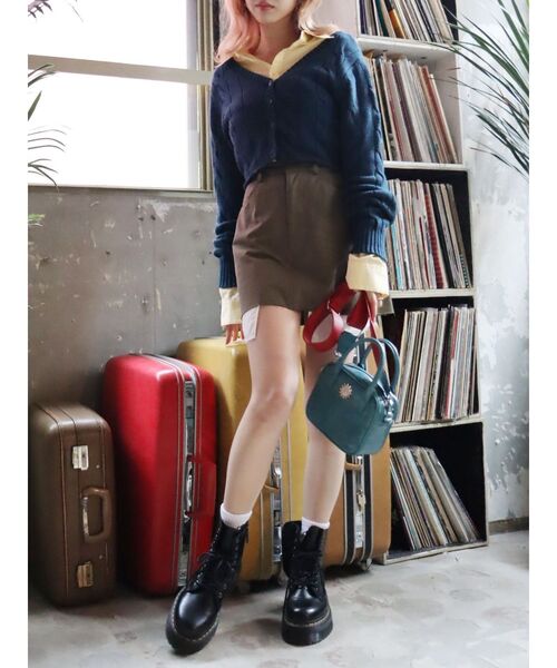 EVRIS（エヴリス）の「クロップドニットカーディガン（カーディガン/ボレロ・レディース・ホワイト/ブラック/オレンジ/ブルー・FREE）」の14枚目の写真