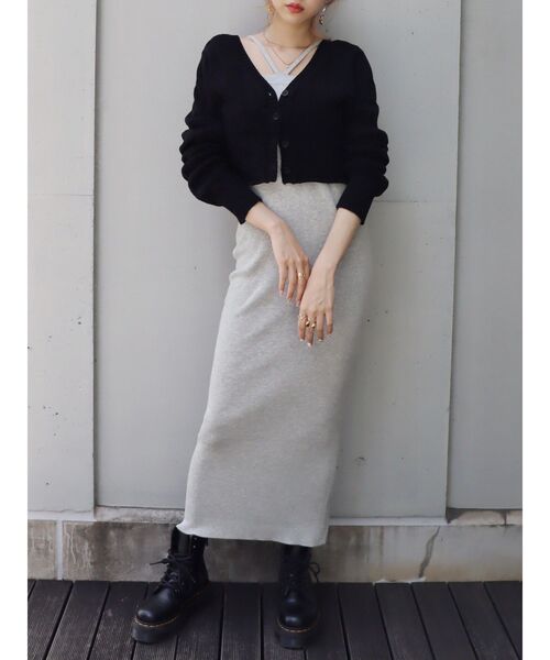 EVRIS（エヴリス）の「クロップドニットカーディガン（カーディガン/ボレロ・レディース・ホワイト/ブラック/オレンジ/ブルー・FREE）」の11枚目の写真