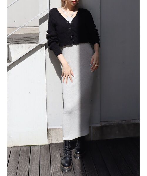 EVRIS（エヴリス）の「クロップドニットカーディガン（カーディガン/ボレロ・レディース・ホワイト/ブラック/オレンジ/ブルー・FREE）」の13枚目の写真