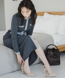 Andemiu | ツイードハイショクニットワンピース180556(ワンピース)