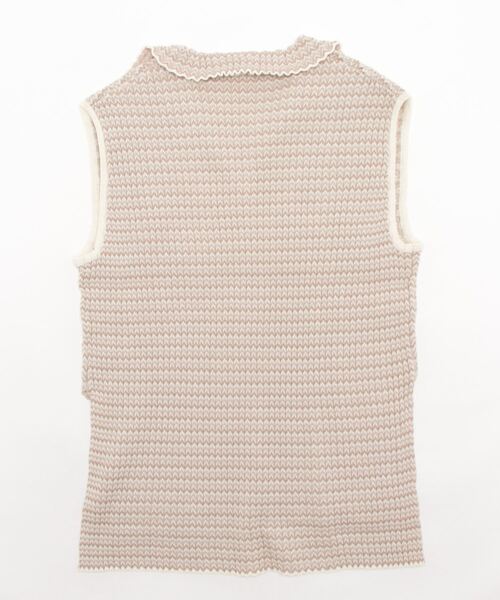 STYLEBLOCK(スタイルブロック)の「シェプロンリブニットキーネックノースリーブプルオーバー(ニット/セーター・レディース・ベージュ/グリーン/ホワイト系その他/ブラック・M)」の5枚目の写真