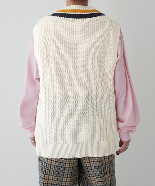 新品 prince プリンス ベスト ニット⭐︎ PENNEYS/ペニーズ 別注 THE FOX ロゴ ワッペン刺繍ワンポイント