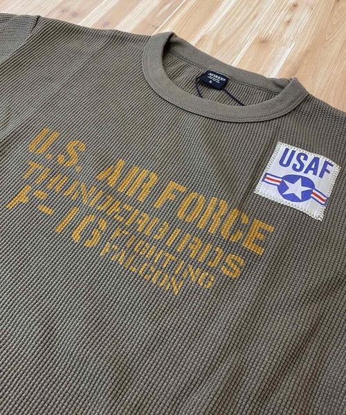 【セール】ワッフルロングＴシャツ SB F-１０（Tシャツ/カットソー）｜AVIREX（アヴィレックス）