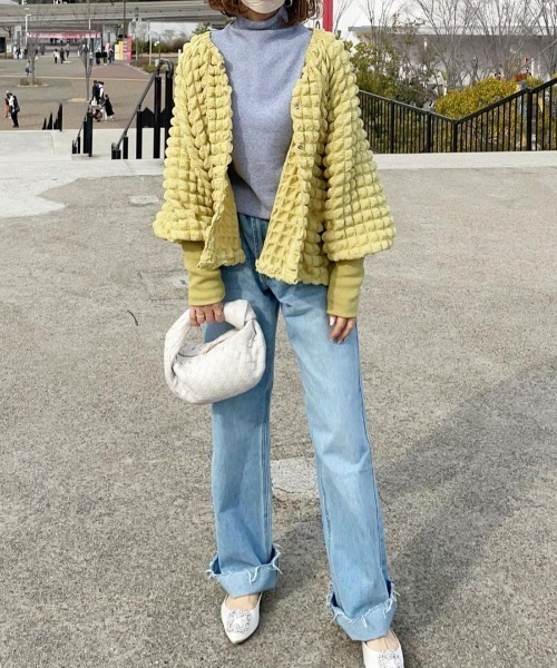 Re:EDIT（リエディ）の「指穴リブカットソーハイネックトップス（Tシャツ/カットソー・レディース・ブルー/杢グレー/ホワイト×ブラック/ブラック/ブラック×ホワイト/ホワイト/ブルー系その他/ブラック系その他・MEDIUM/LARGE）」の10枚目の写真