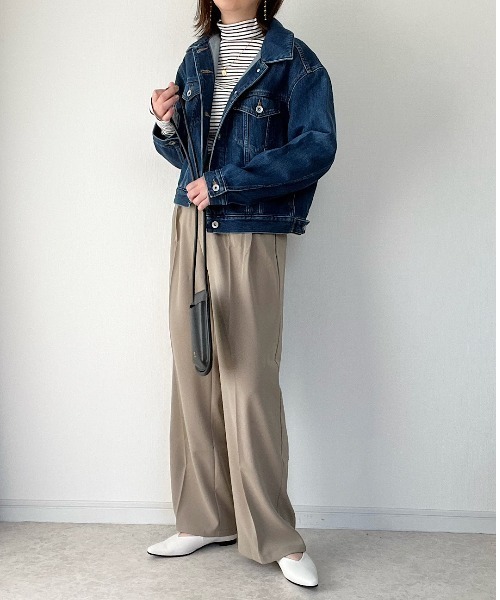 Re:EDIT（リエディ）の「指穴リブカットソーハイネックトップス（Tシャツ/カットソー・レディース・ブルー/杢グレー/ホワイト×ブラック/ブラック/ブラック×ホワイト/ホワイト/ブルー系その他/ブラック系その他・MEDIUM/LARGE）」の12枚目の写真