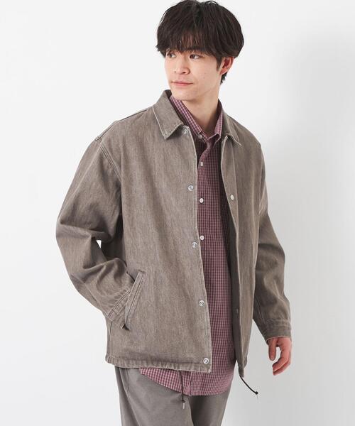 green label relaxing（グリーンレーベルリラクシング）の「VOIL/DENIM コーチジャケット（ブルゾン・メンズ・ブラック/モカ・L/M/XL/S）」の6枚目の写真