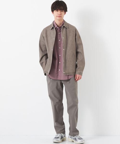 green label relaxing（グリーンレーベルリラクシング）の「VOIL/DENIM コーチジャケット（ブルゾン・メンズ・ブラック/モカ・L/M/XL/S）」の9枚目の写真