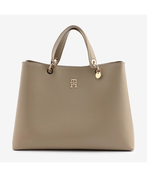 TOMMY HILFIGER（トミーヒルフィガー）の「シックサッチェルバッグ（ハンドバッグ・レディース・ベージュ/ブラック・FREE）」の2枚目の写真