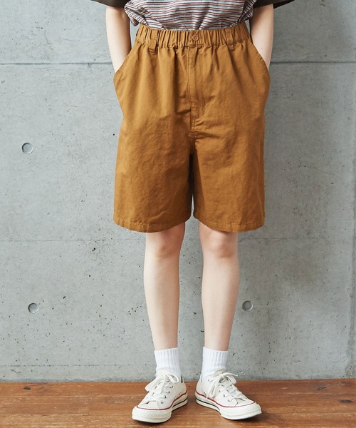 PAR ICI(パーリッシィ)の「コットンリネンカルゼ ショートパンツ(セットアップ対応)(その他パンツ・レディース・ブラウン/ネイビー・FREE)」の3枚目の写真