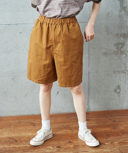 PAR ICI(パーリッシィ)の「コットンリネンカルゼ ショートパンツ(セットアップ対応)(その他パンツ・レディース・ブラウン/ネイビー・FREE)」の8枚目の写真