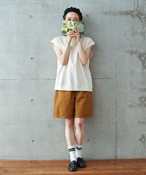 PAR ICI(パーリッシィ)の「コットンリネンカルゼ ショートパンツ(セットアップ対応)(その他パンツ・レディース・ブラウン/ネイビー・FREE)」の10枚目の写真