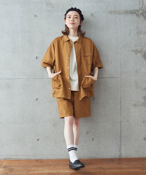 PAR ICI(パーリッシィ)の「コットンリネンカルゼ ショートパンツ(セットアップ対応)(その他パンツ・レディース・ブラウン/ネイビー・FREE)」の15枚目の写真
