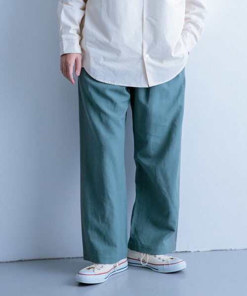 ITEMS URBANRESEARCH(アイテムズ アーバンリサーチ)の「『セットアップ対応』リネン混 刺繍ワイドパンツ(その他パンツ・メンズ・ピンク/カーキ/ブラック・LARGE/MEDIUM)」の9枚目の写真