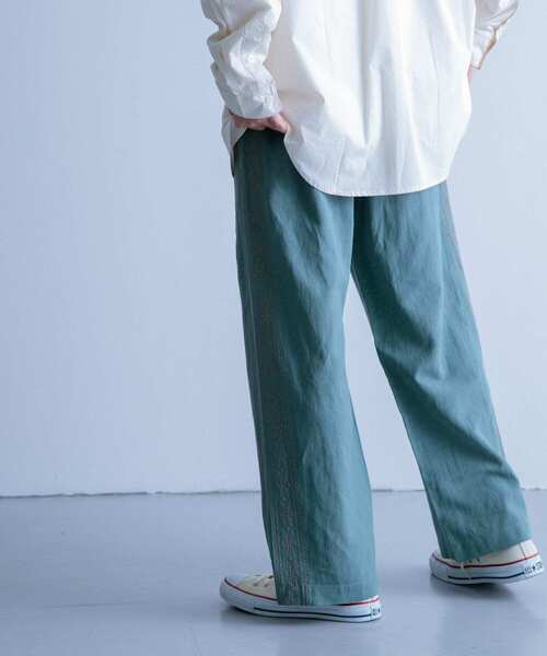 ITEMS URBANRESEARCH(アイテムズ アーバンリサーチ)の「『セットアップ対応』リネン混 刺繍ワイドパンツ(その他パンツ・メンズ・ピンク/カーキ/ブラック・LARGE/MEDIUM)」の7枚目の写真