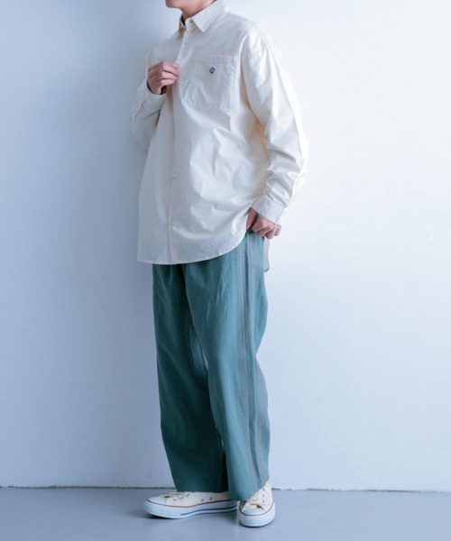 ITEMS URBANRESEARCH(アイテムズ アーバンリサーチ)の「『セットアップ対応』リネン混 刺繍ワイドパンツ(その他パンツ・メンズ・ピンク/カーキ/ブラック・LARGE/MEDIUM)」の4枚目の写真