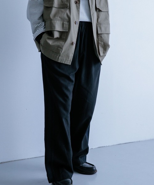 ITEMS URBANRESEARCH(アイテムズ アーバンリサーチ)の「『セットアップ対応』リネン混 刺繍ワイドパンツ(その他パンツ・メンズ・ピンク/カーキ/ブラック・LARGE/MEDIUM)」の12枚目の写真