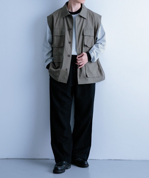ITEMS URBANRESEARCH(アイテムズ アーバンリサーチ)の「『セットアップ対応』リネン混 刺繍ワイドパンツ(その他パンツ・メンズ・ピンク/カーキ/ブラック・LARGE/MEDIUM)」の15枚目の写真