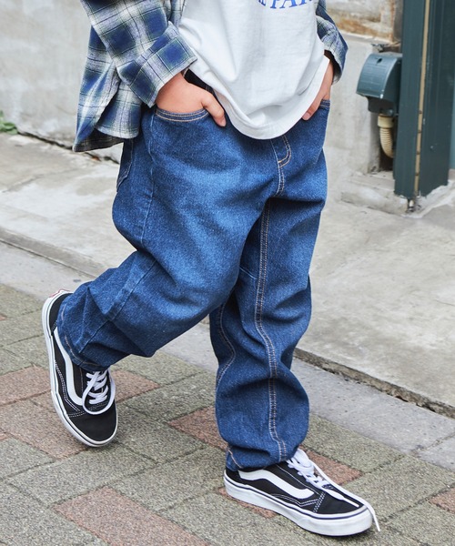 PAIRMANON STREET(ペアマノンストリート)の「【PAIRMANON STREET】【CITY DENIM】上質デニムストレッチテーパードパンツ(デニムパンツ・キッズ・ブルー/ブラック/インディゴブルー・90/100/110/120/130/140/150)」の3枚目の写真