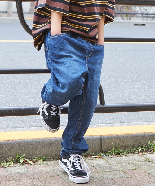 PAIRMANON STREET(ペアマノンストリート)の「【PAIRMANON STREET】【CITY DENIM】上質デニムストレッチテーパードパンツ(デニムパンツ・キッズ・ブルー/ブラック/インディゴブルー・90/100/110/120/130/140/150)」の10枚目の写真