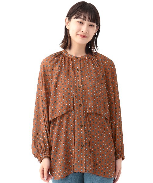 チチカカ（チチカカ）の「モチーフドットプリントチュニックブラウス（シャツ/ブラウス・レディース・ブラウン/ネイビー/ベージュ・FREE）」の12枚目の写真