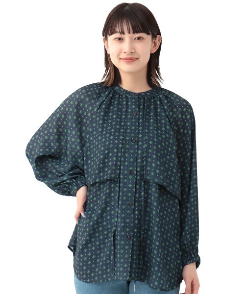 チチカカ（チチカカ）の「モチーフドットプリントチュニックブラウス（シャツ/ブラウス・レディース・ブラウン/ネイビー/ベージュ・FREE）」の13枚目の写真