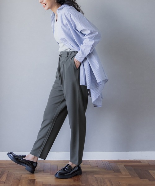 coca(coca)(コカ)の「\新色追加/カットカルゼテーパードパンツ(スラックス・レディース・ブラック/カーキ/イエロー/ピンク/チャコール・M/L)」の20枚目の写真