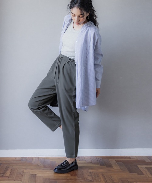 coca(coca)(コカ)の「\新色追加/カットカルゼテーパードパンツ(スラックス・レディース・ブラック/カーキ/イエロー/ピンク/チャコール・M/L)」の22枚目の写真