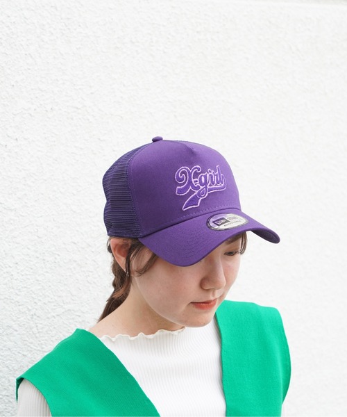 X-girl（エックスガール）の「【X-girl /エックスガール】 × NEW ERA TRACKER CAP（キャップ・レディース・ブラック/ベージュ/パープル・FREE）」の3枚目の写真