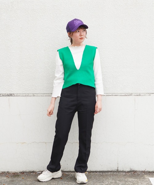 X-girl（エックスガール）の「【X-girl /エックスガール】 × NEW ERA TRACKER CAP（キャップ・レディース・ブラック/ベージュ/パープル・FREE）」の7枚目の写真