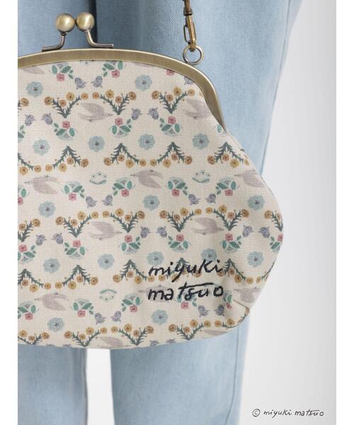 Samansa Mos2（サマンサ モスモス）の「【miyuki matsuoXSamansaMos2】ガマ口バッグ（ハンドバッグ・レディース・ベージュ/キナリ・ﾌﾘ-）」の6枚目の写真