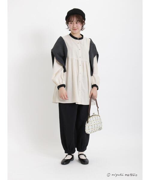 Samansa Mos2（サマンサ モスモス）の「【miyuki matsuoXSamansaMos2】ガマ口バッグ（ハンドバッグ・レディース・ベージュ/キナリ・ﾌﾘ-）」の14枚目の写真