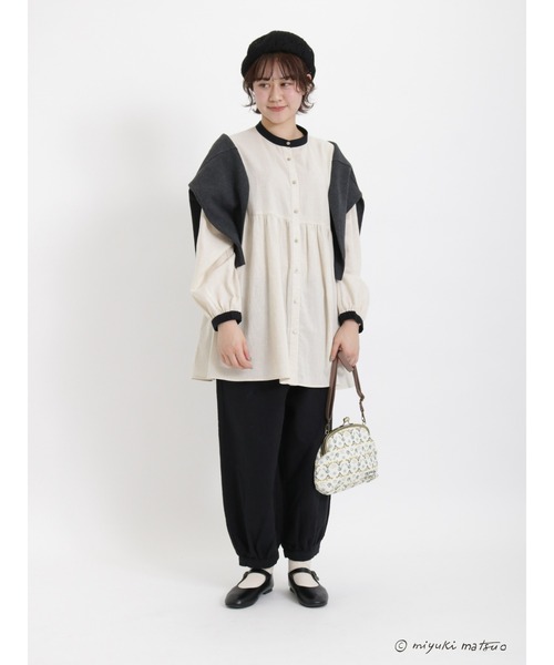 Samansa Mos2（サマンサ モスモス）の「【miyuki matsuoXSamansaMos2】ガマ口バッグ（ハンドバッグ・レディース・ベージュ/キナリ・ﾌﾘ-）」の7枚目の写真