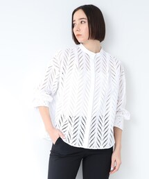INDIVI | 【柄レース/コットン100%】デザインブラウス(シャツ/ブラウス)