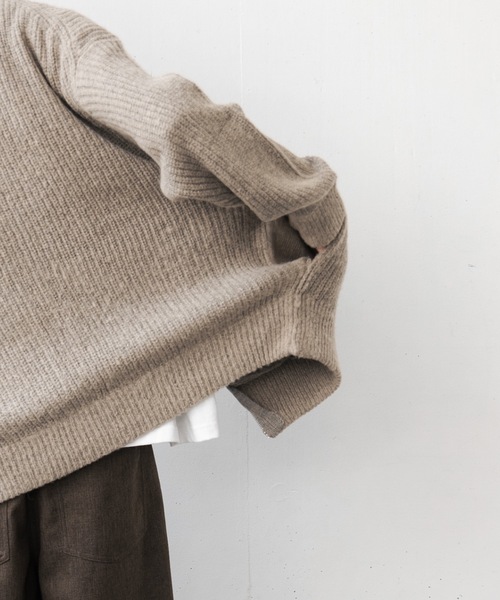 CASPER JOHN(キャスパージョン)の「Mohair wool drivers knit/モヘアウールドライバーズニット(ニット/セーター・メンズ・ベージュ/ブラック・LARGE/MEDIUM/SMALL)」の10枚目の写真