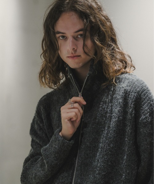 CASPER JOHN(キャスパージョン)の「Mohair wool drivers knit/モヘアウールドライバーズニット(ニット/セーター・メンズ・ベージュ/ブラック・LARGE/MEDIUM/SMALL)」の5枚目の写真