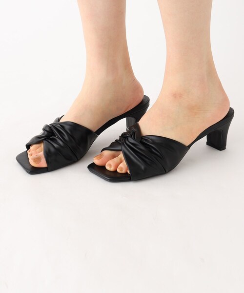 index（インデックス）の「◆ツイストデザインミュール（サンダル・レディース・ブラック/イエロー・01/02/03）」の2枚目の写真