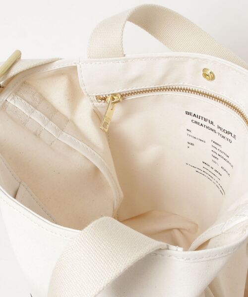 beautiful people(ビューティフルピープル)の「beautiful people army tent cloth tote bag M 7315611943(トートバッグ・レディース・オリーブ/ホワイト/ブラック・FREE)」の12枚目の写真