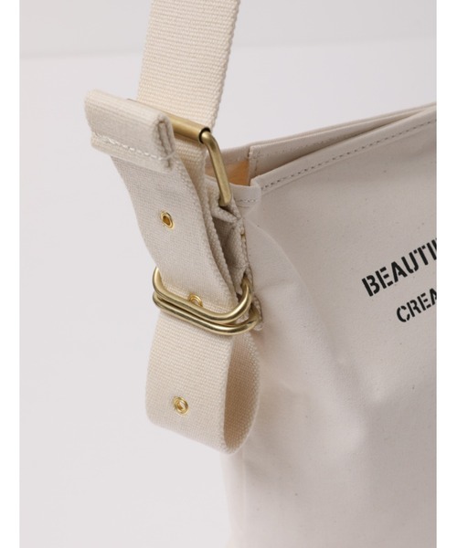beautiful people(ビューティフルピープル)の「beautiful people army tent cloth tote bag M 7315611943(トートバッグ・レディース・オリーブ/ホワイト/ブラック・FREE)」の5枚目の写真