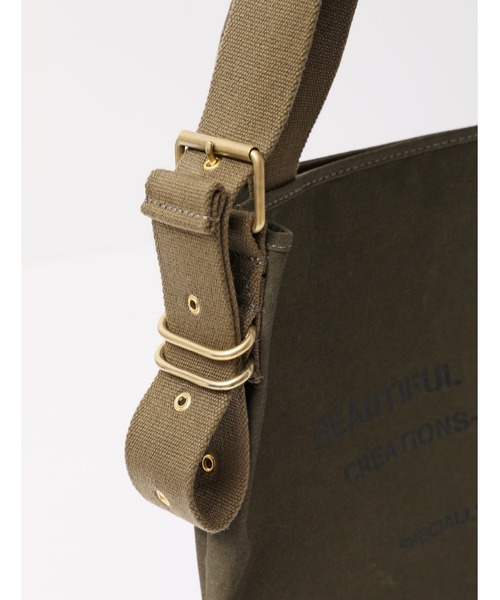 beautiful people(ビューティフルピープル)の「beautiful people army tent cloth tote bag M 7315611943(トートバッグ・レディース・オリーブ/ホワイト/ブラック・FREE)」の8枚目の写真